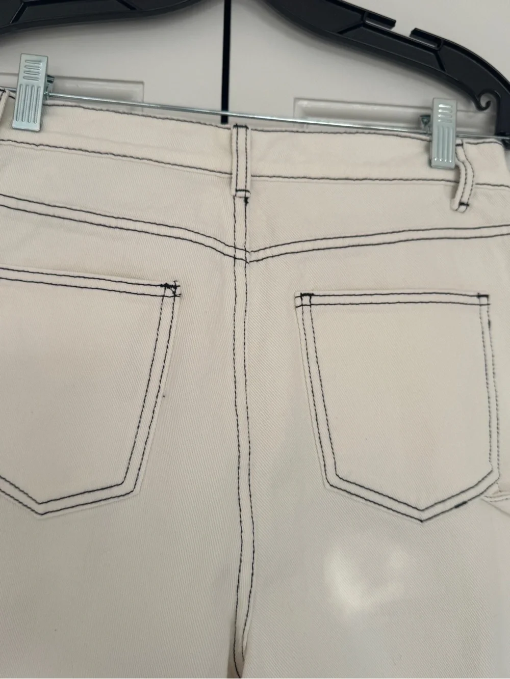 Lioness Cream Carpenter Cargo Pants with Dark Contrast Stitching - Picture 5 of 5